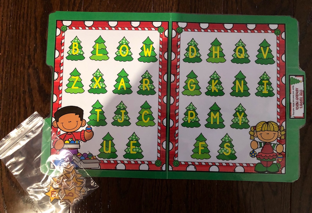 Teacher Made Tree Toppers ABC Matching File Folder Game Literacy Center ...
