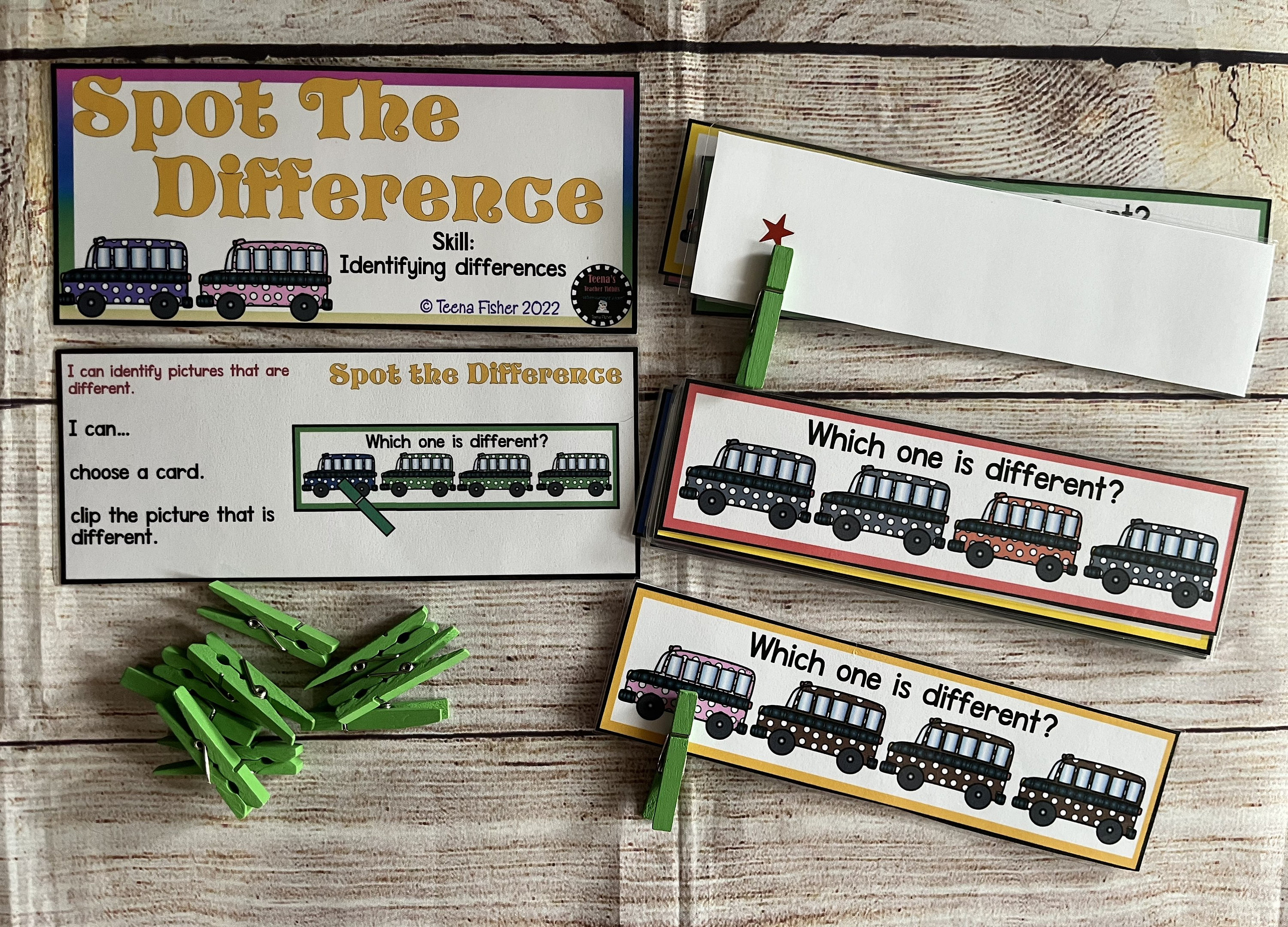 Spot the Difference Visual Discrimination Task Box Busy Bag Laminated ...