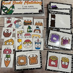 Food Buds Non Identical Picture Matching Visual Discrimination Task Box Busy Bag Classroom  Game Fine Motor Preschool Special Education