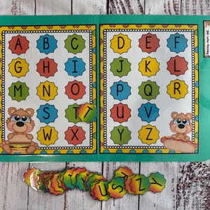 Fast Food Bears Uppercase to Uppercase ABC Matching File Folder Game Literacy Center Language Arts Kindergarten Preschool