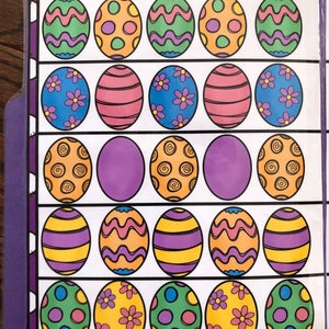 Easter Egg Patterns File Folder Game Kindergarten Preschool Math Easter ...