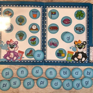 Bubble Blowing Beginning L Blends File Folder Game Literacy Center Phonics Kindergarten First Second Grade