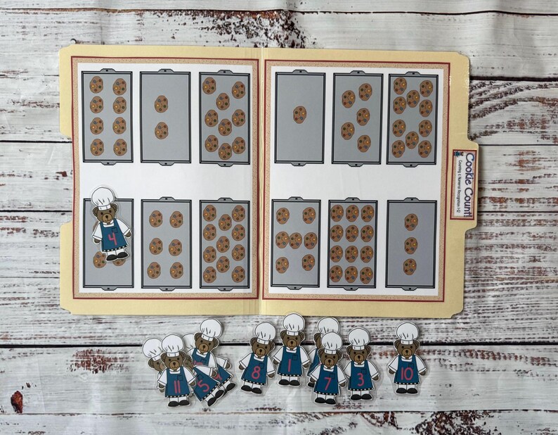 Cookie Counting File Folder Games Numbers 1~12 Kindergarten Preschool ...