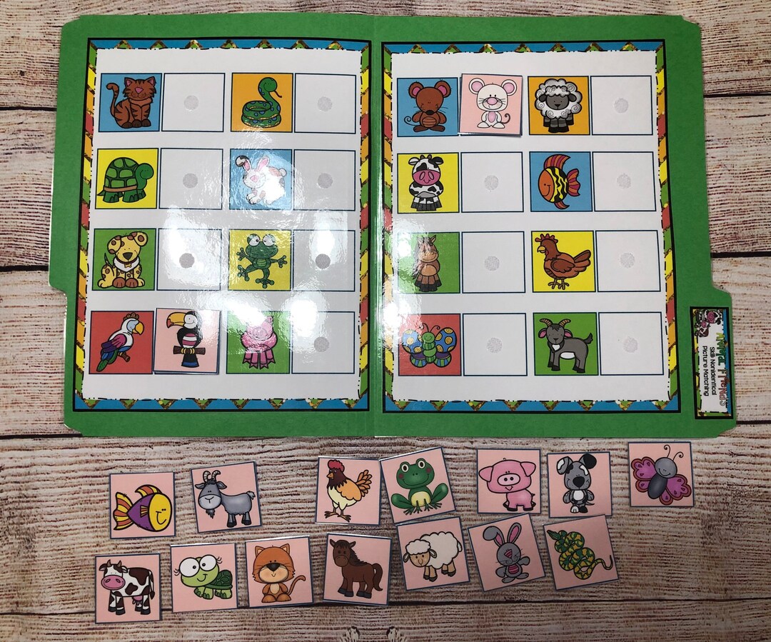 Animal Friends Non Identical Picture File Folder Game Kindergarten ...