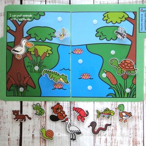 In the Wetlands! Errorless Learning File Folder Game Pre-K Visual Discrimination Special Education Task Box Activity
