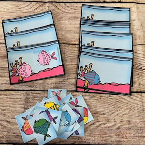 Fish Friends Identical Picture Matching Visual Discrimination Task Box Busy Bag Classroom  Game Fine Motor Preschool Special Education