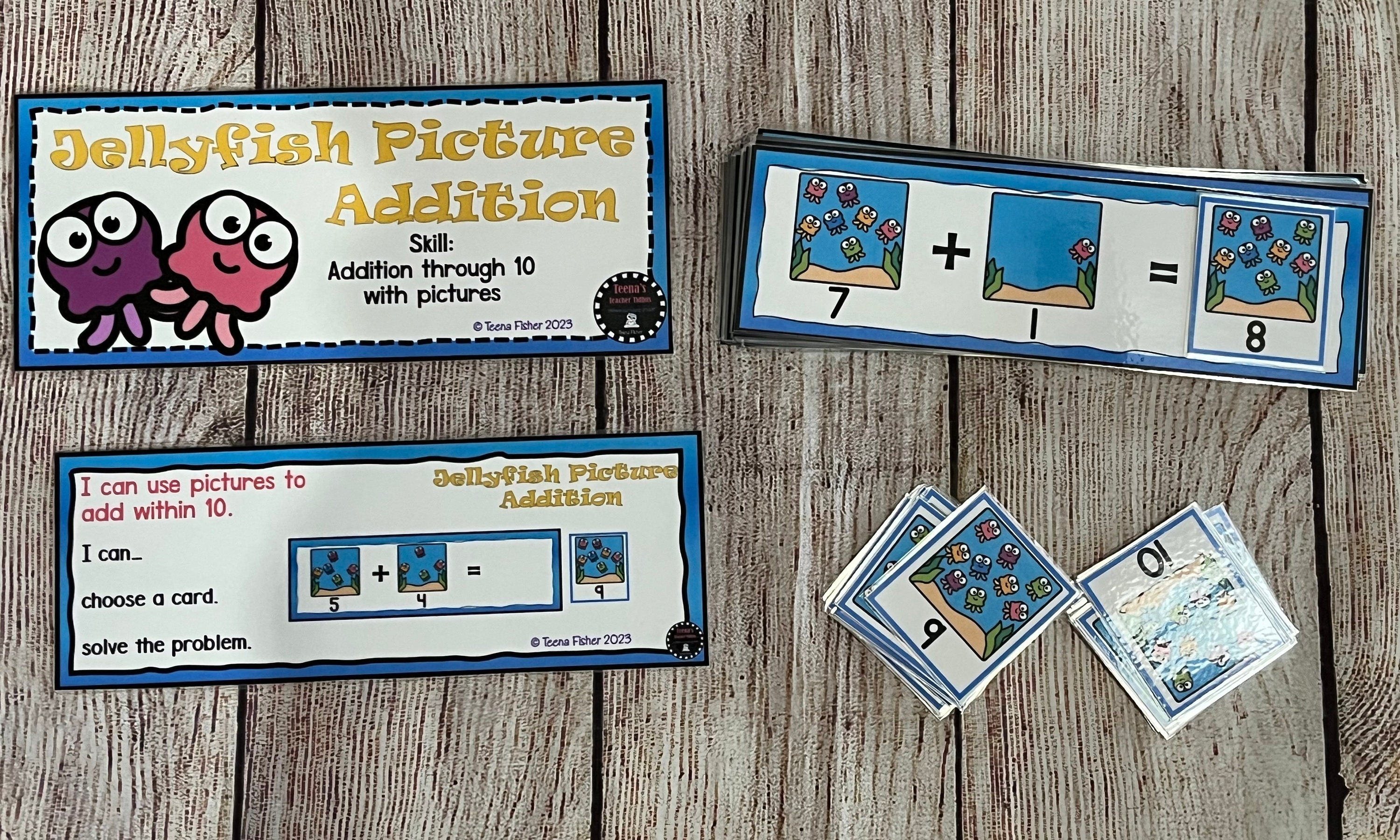 Jellyfish Picture Addition to 10 Kindergarten First Second Grade Math ...