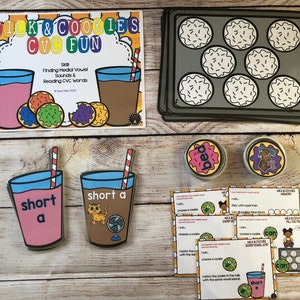 Milk & Cookies CVC Picture Word Sort Teacher Made Phonics Literacy Center File Folder Game  Kindergarten First Grade