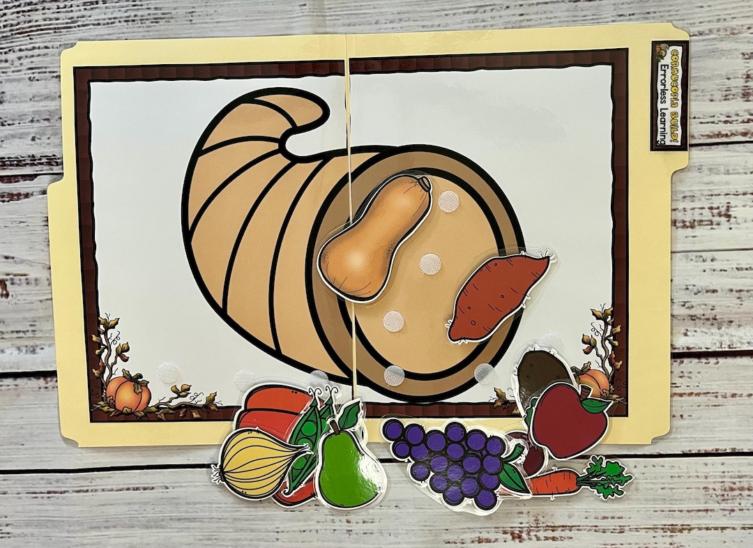Cornucopia Build! Errorless Learning File Folder Game Pre-k Visual ...