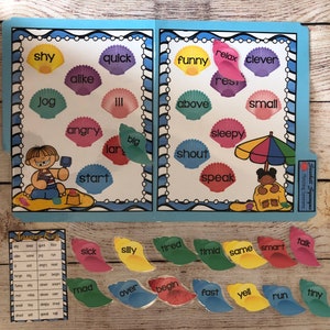 Seashell Synonyms Phonics Language Arts File Folder Game First Grade Teacher Resource Reading