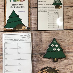 Pine Tree Primes Prime Factorization Math File Folder Game Center Teacher Resource 3rd 4th 5th Grade