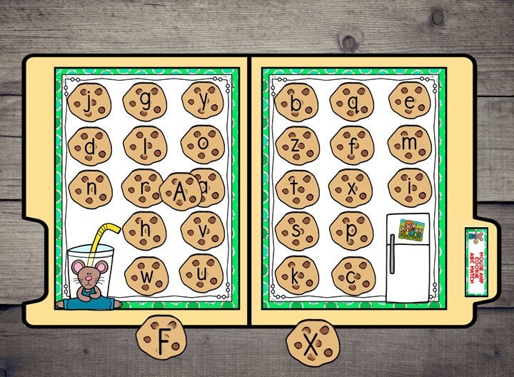Mouse a Cookie Alphabet ABC Matching File Folder Game Literacy Center