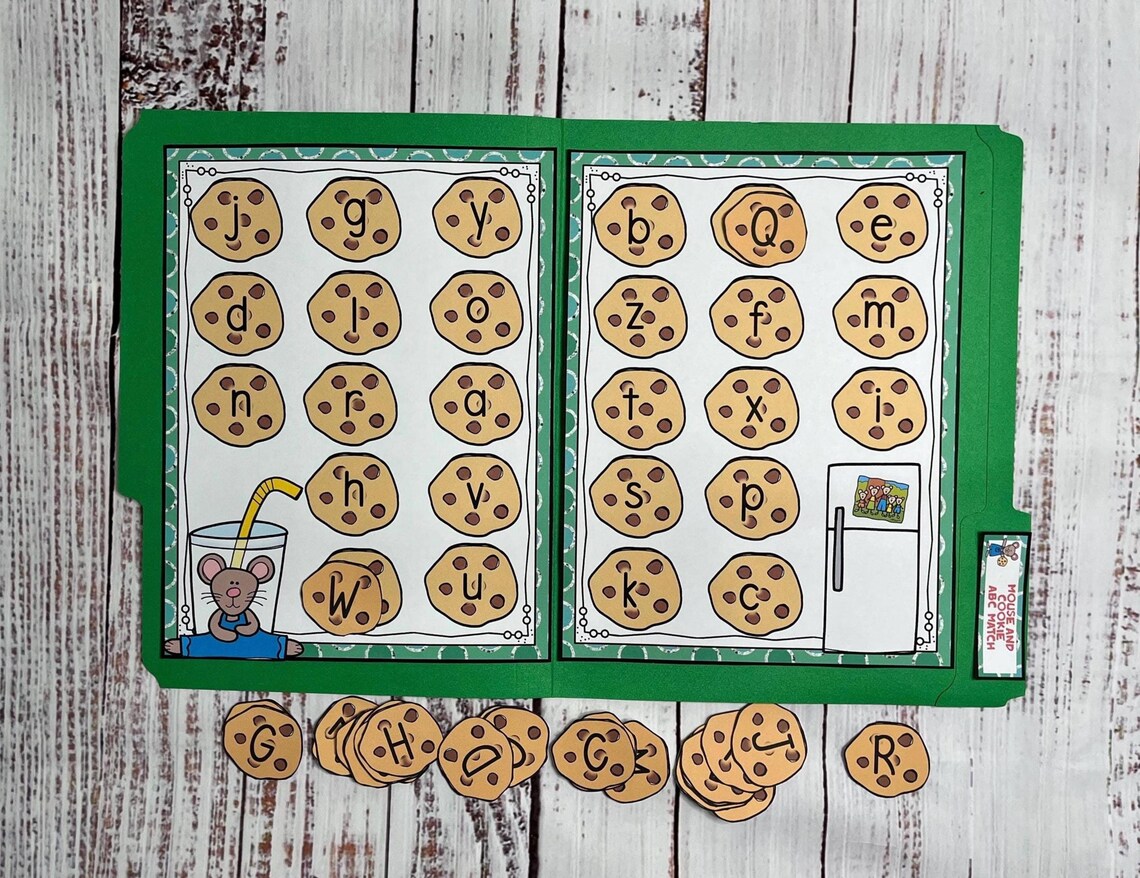 Mouse a Cookie Alphabet ABC Matching File Folder Game Literacy Center ...