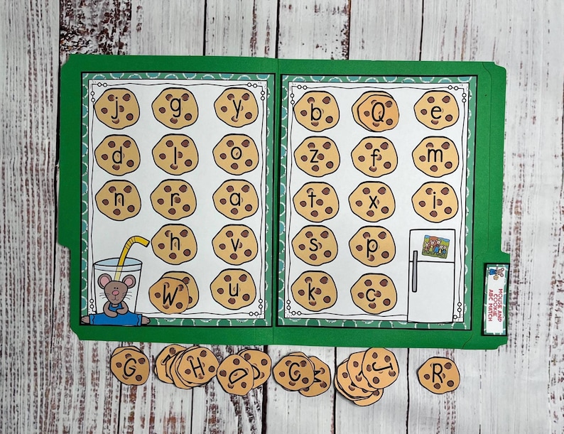 Mouse a Cookie Alphabet ABC Matching File Folder Game Literacy Center ...