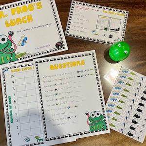 Mr. Frog&#39;s Lunch Graphing Math Center Activity Homeschool First Grade File Folder Game