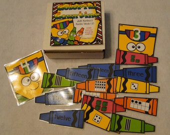 Crayon Counting Numbers 1-20 Preschool Kindergarten Homeschool Reading Math Center Busy Bags