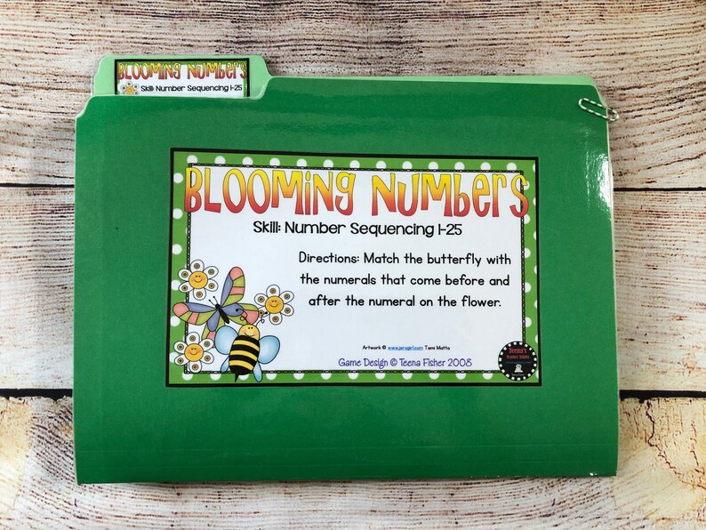 Blooming Numbers Math File Folder Game Center Teacher Resource - Etsy