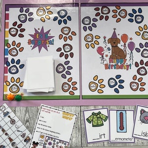 Puppy Party Digraphs Phonics File Folder Game Literacy Center Game ELA Teacher Resource