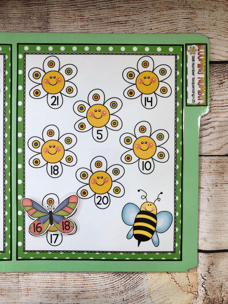 Blooming Numbers Math File Folder Game Center Teacher Resource - Etsy