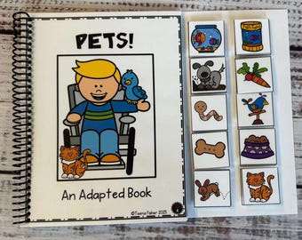HARD COPY -PETS Adapted Book Interactive Autism Special Education Early Readers