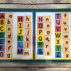 Colorful Alphabet Match File Folder Game Literacy Center Language Arts Preschool Kindergarten Special Education