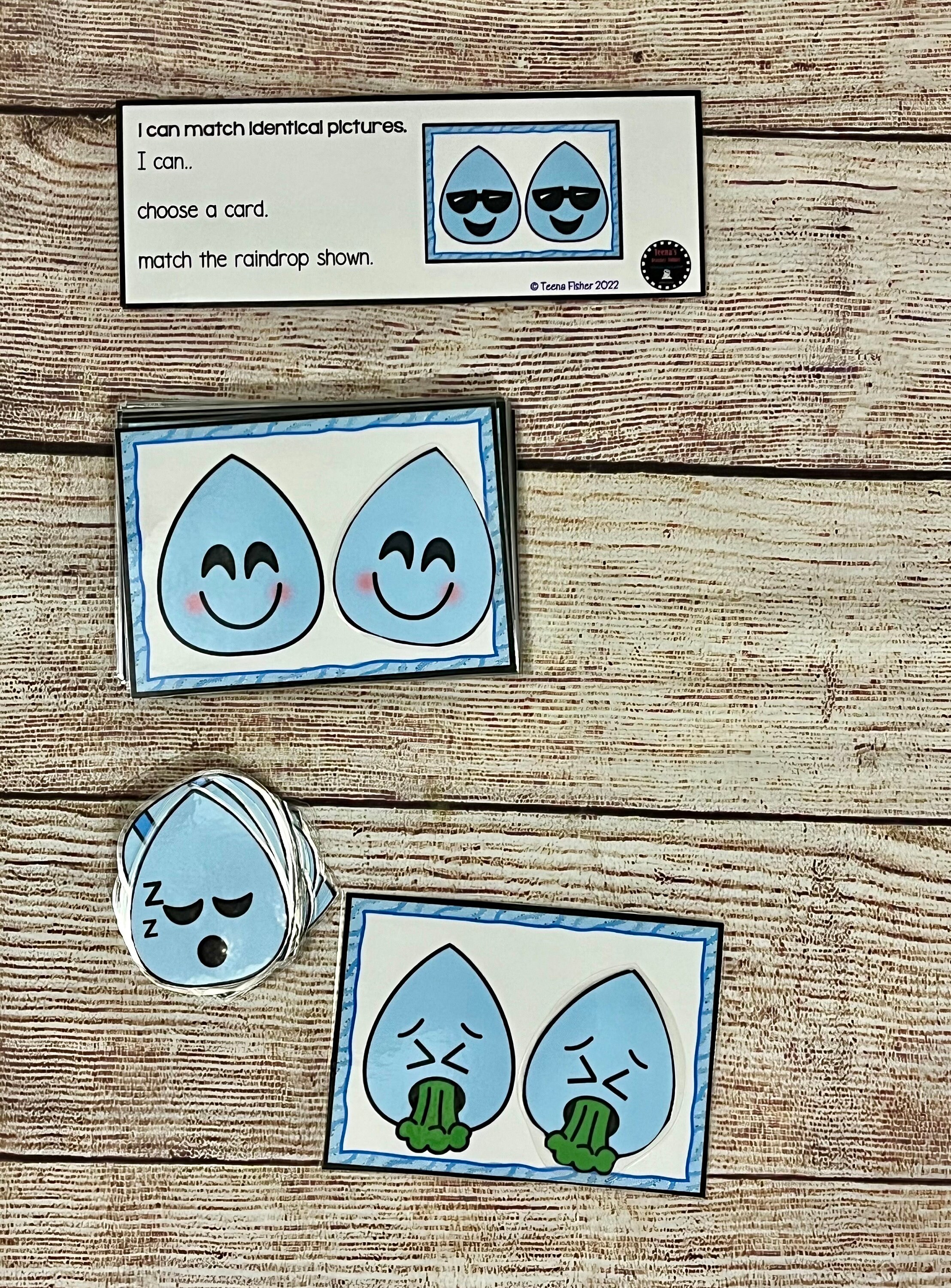 Emoji Raindrop Identical Picture Matching Visual Discrimination Task ...