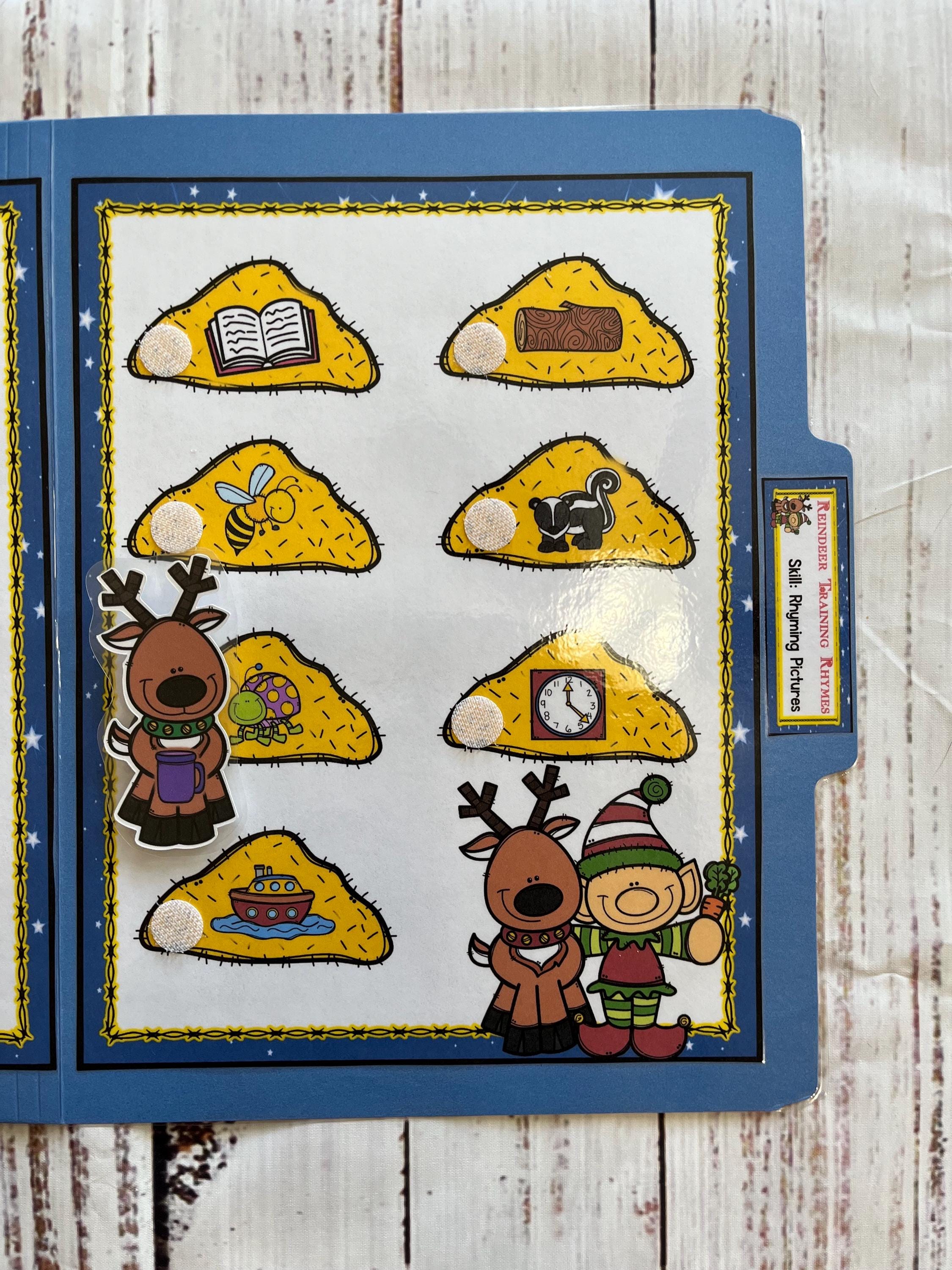 Reindeer Training Rhyming Picture Matching File Folder Games Literacy ...
