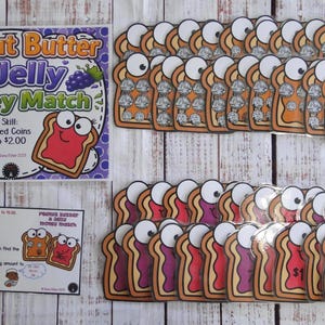Peanut Butter & Jelly Money Match Mixed Coins to 2.00 First Grade Kindergarten Math Teacher Made Centers Task Box Activity