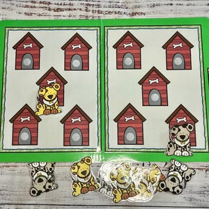 In the Doghouse! Errorless Learning File Folder Game Pre-K Visual Discrimination Special Education Task Box Activity