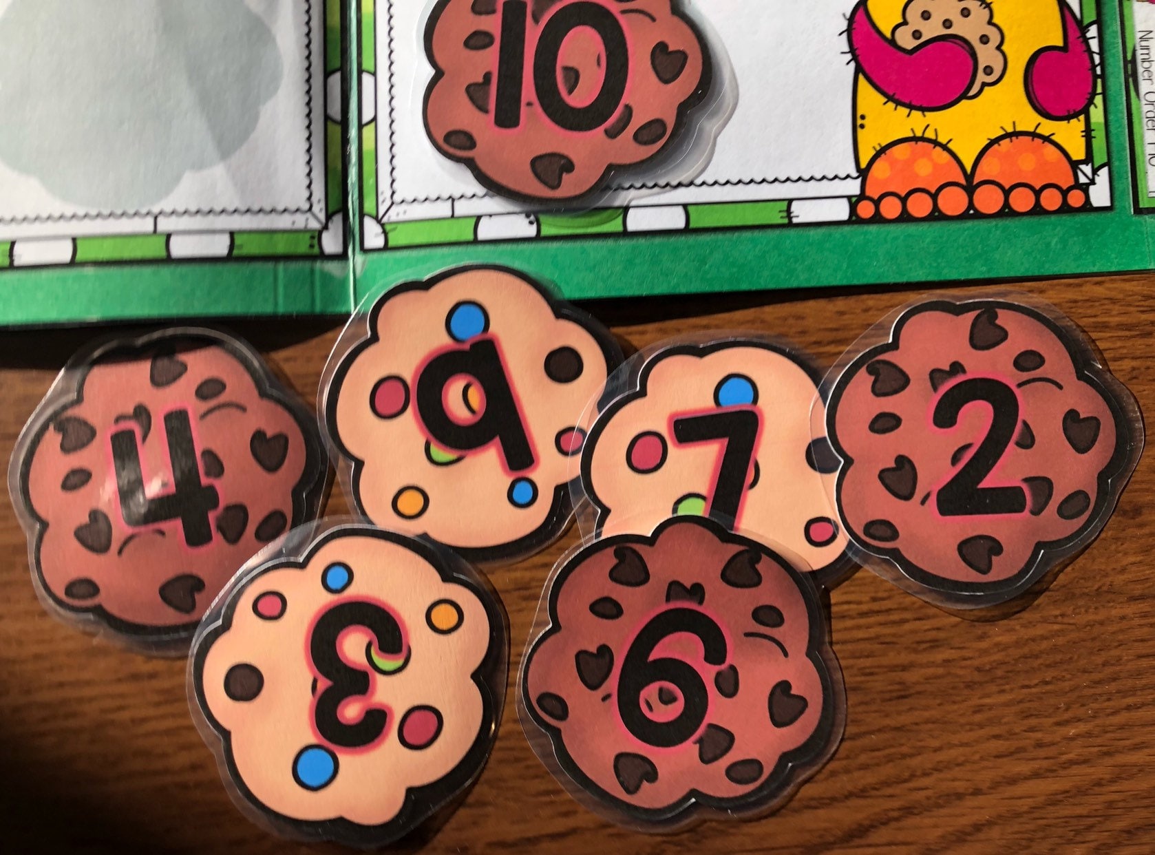 cookie monster number order 1 10 file folder game 110 etsy