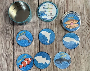 PDF VERSION Sea Life Shadow Matching Visual Discrimination Task Box Busy Bag Laminated Classroom Game Fine Motor Preschool Special Education