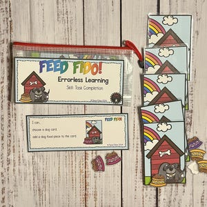 Feed Fido! Errorless Learning File Folder Game Pre-K Visual Discrimination Special Education Task Box Activity