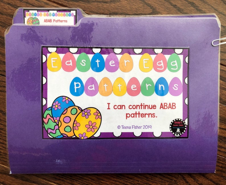 Easter Egg Patterns File Folder Game Kindergarten Preschool Math Easter ...