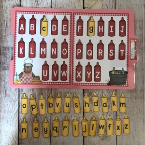 Teacher Made Mustard Please ABC File Folder Game Literacy Center Language Arts