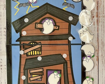 Haunted House! Errorless Learning File Folder Game Pre-K Visual Discrimination Special Education Task Box Activity Autumn Halloween
