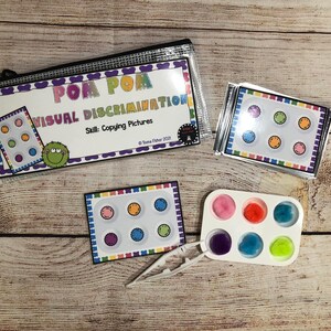 Paint Tray Pom Pom Pattern Match visual discrimination Game Center Teacher Resource Activity Task Box Fine Motor Special Education