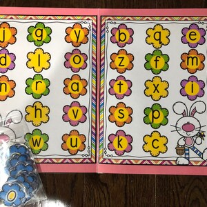 Teacher Made Easter Flowers ABC File Folder Game Literacy Center Language Arts