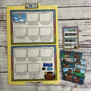 Noah's Ark Sequencing File Folder Game Center Teacher Resource Sunday ...