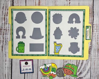 St. Patrick's Day Shadow Match Game, Pre-K File Folder Activity