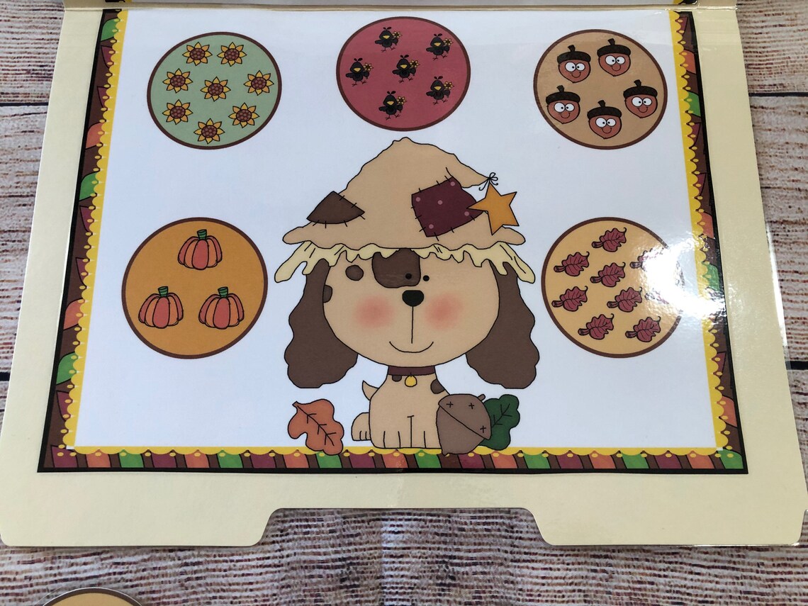 Fall Puppy Counting File Folder Game Numbers 1~10 Kindergarten ...