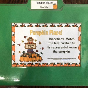 Teacher Made Fall Pumpkin Place Value File Folder Game Math Center ...