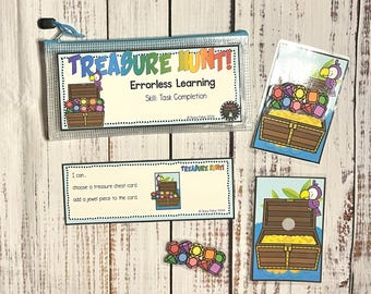 Treasure Hunt! Errorless Learning File Folder Game Pre-K Visual Discrimination Special Education Task Box Activity