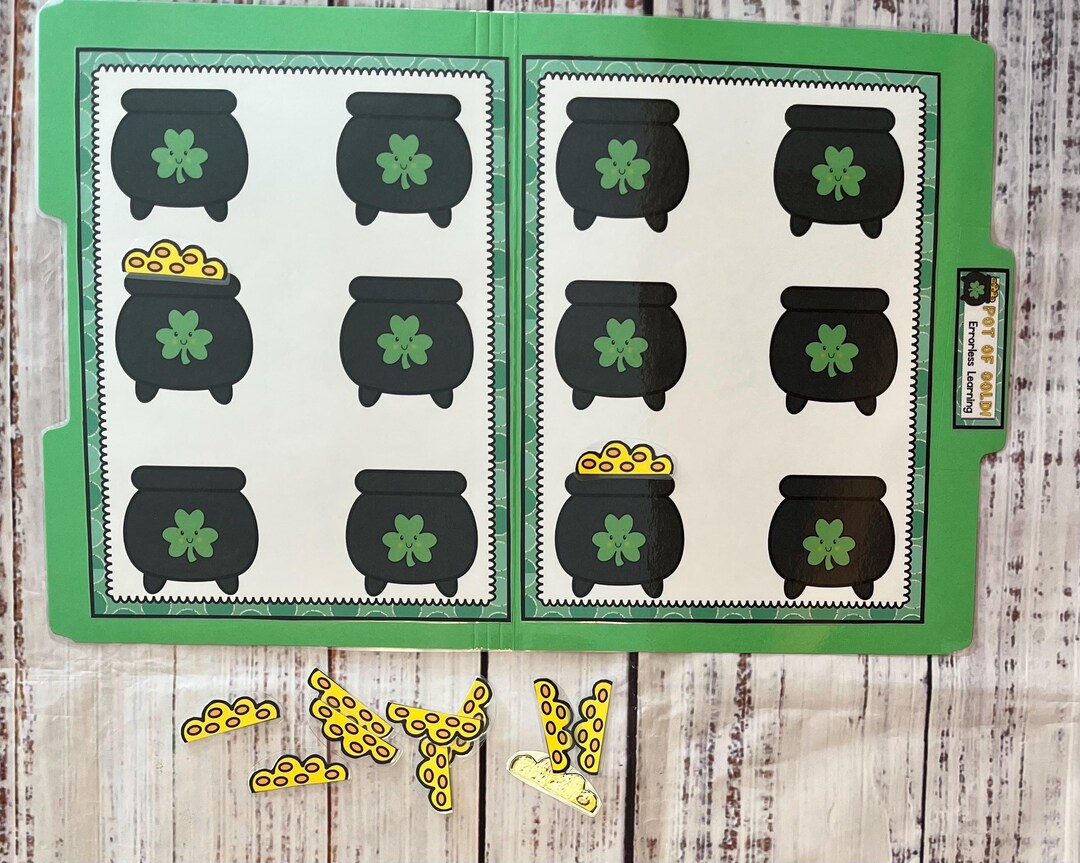 Pot of Gold! Errorless Learning File Folder Game Pre-k Visual ...