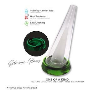 PuffCo Glass Stand -SILICONE (Green Black + Glows In The Dark | One Of A Kind