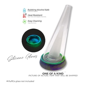 PuffCo Glass Stand -SILICONE (Purple Green + Glows In The Dark | One Of A Kind