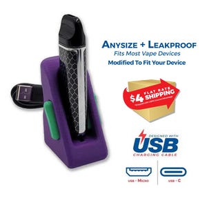 LA Vape Stand - Wedge | Any Size Universal Fit + Leak Proof + USB (3D Printed | SILICONE)