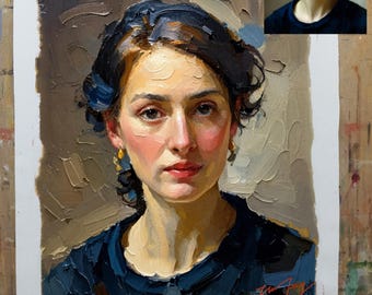 Custom Portrait Painting from photo, Original oil painting Hand painted on canvas