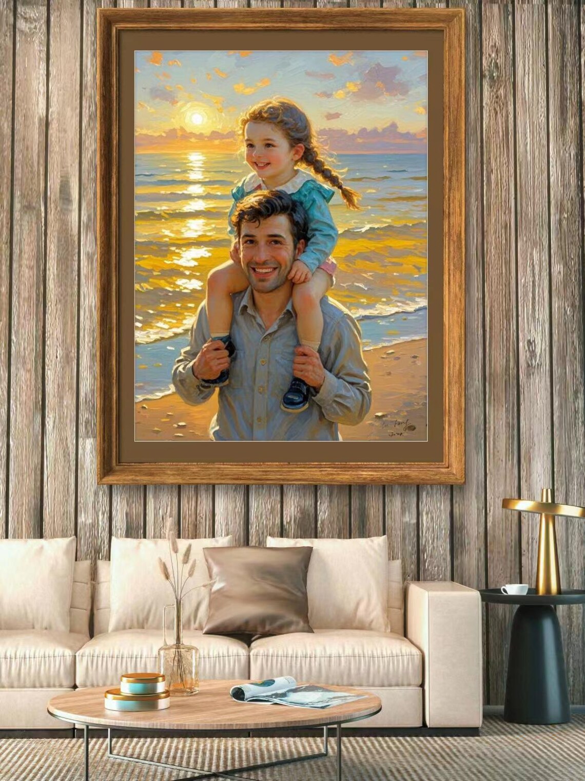 Custom Oil Painting on Canvas: Father and Daughter - Etsy