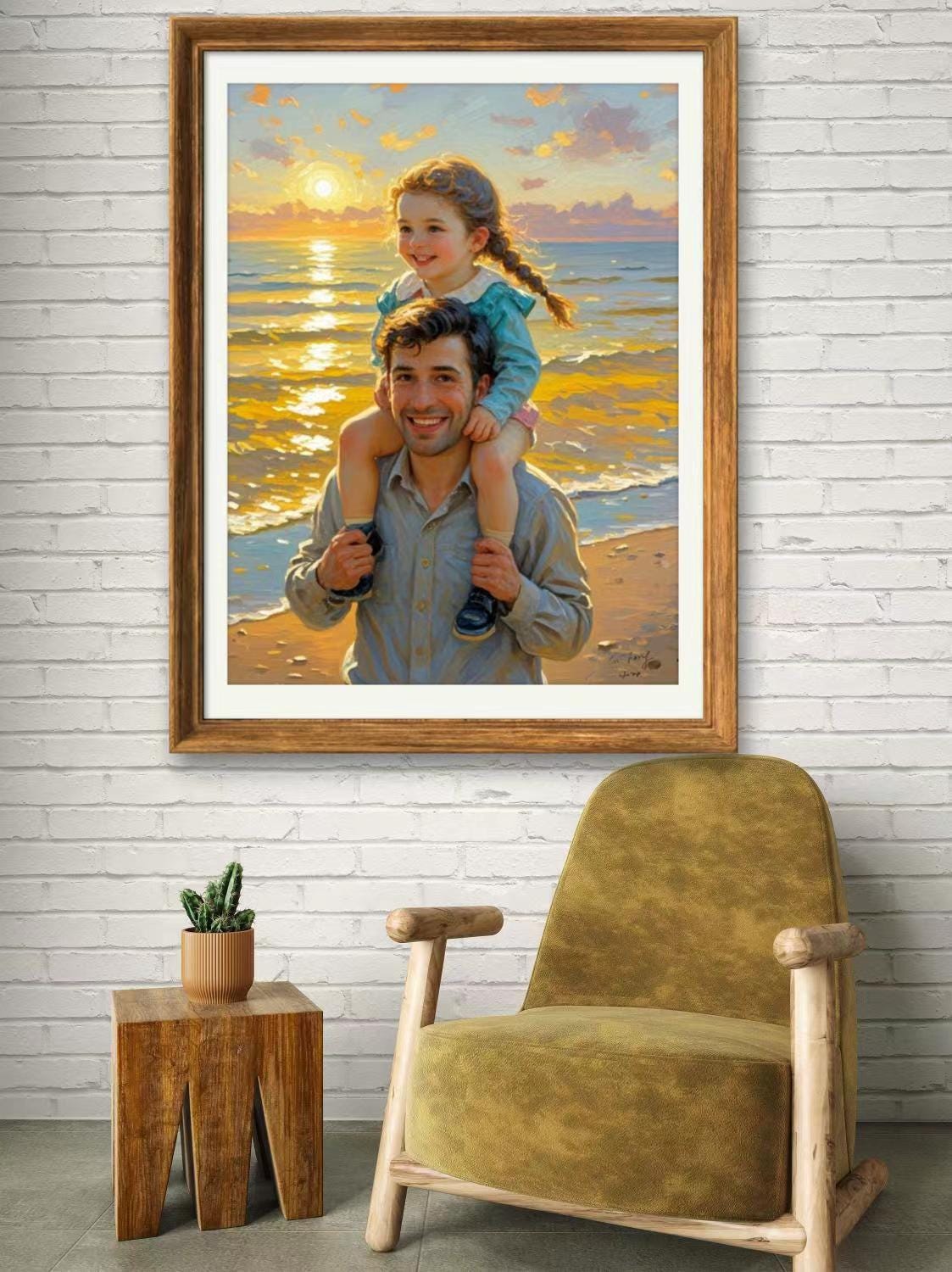 Custom Oil Painting on Canvas: Father and Daughter - Etsy