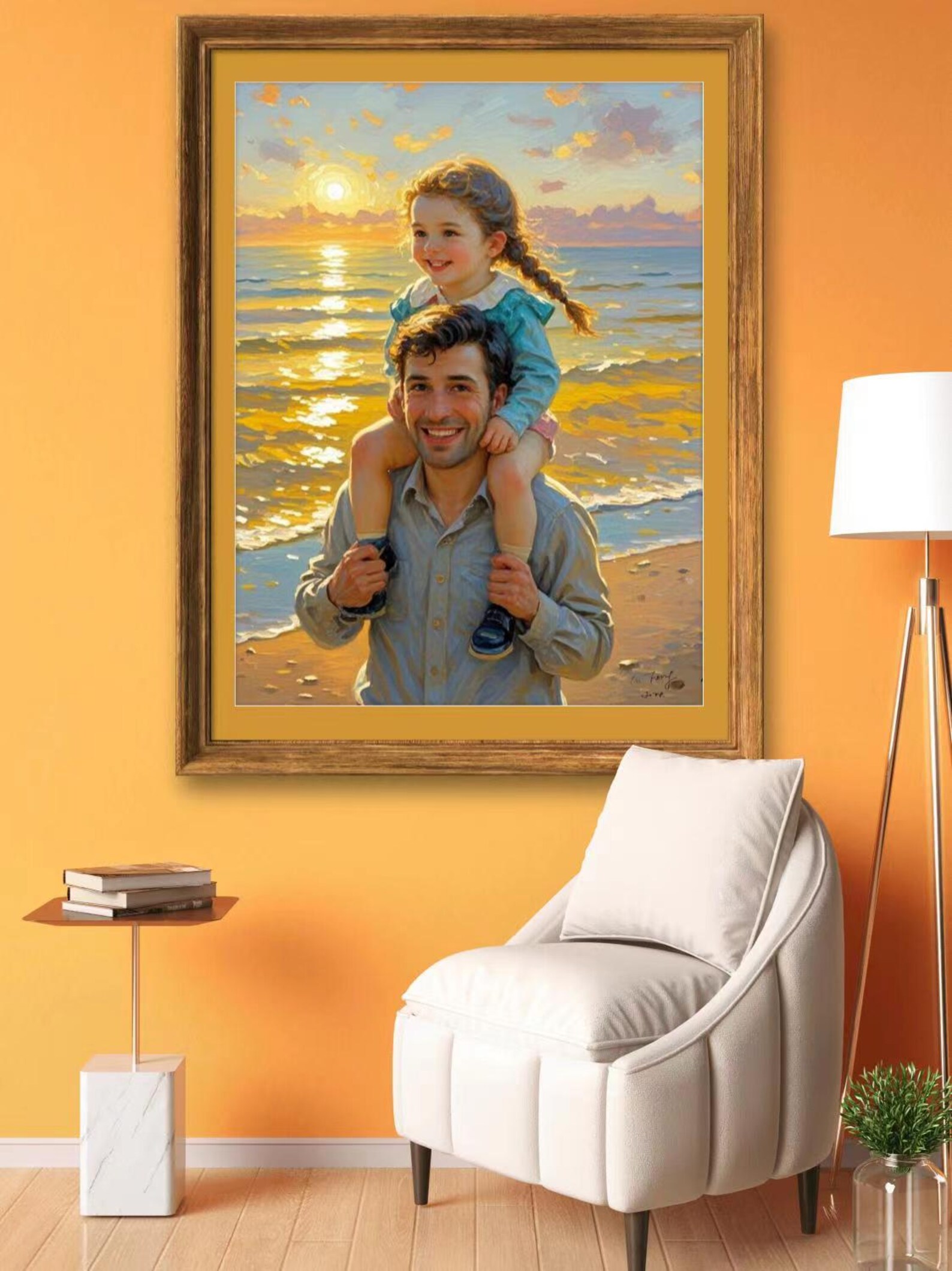 Custom Oil Painting on Canvas: Father and Daughter - Etsy